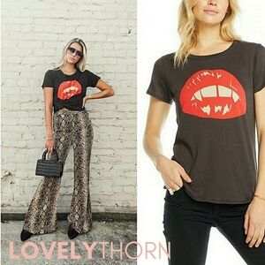 CHASER // ltd ed vampire lips black super soft vintage feel tee tshirt